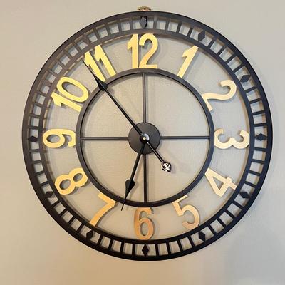 Large Metal Wall Clock 23" Diameter
