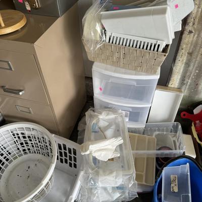 Storage containers, filing cabinet, vases
