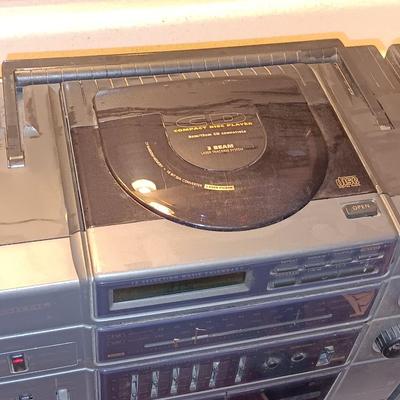 RCA Digital portable compact disc dual cassette recorder with stereo receiver boombox radio