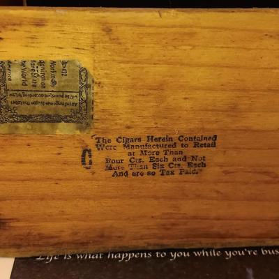 "Junk Drawer" lot - Wooden Factory smokers' box full of trinkets