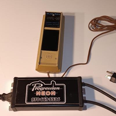 Progression Neon sign power supply and a Blak=Ray UVL=21 Ultra-violet light