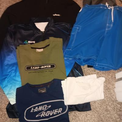 Men's Size large clothes - shirts - shorts- sports pants and jackets