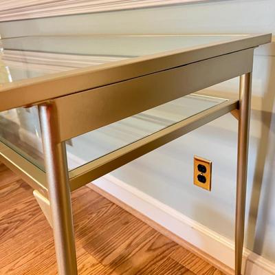 Myrtle Metal and Glass Desk with Shelf