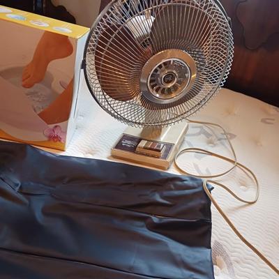 QUEEN SIZE AIR MATTRESS, FAN AND FOOT SPA