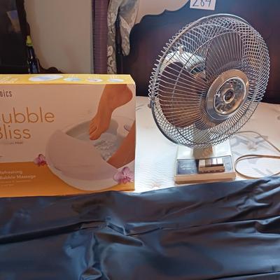 QUEEN SIZE AIR MATTRESS, FAN AND FOOT SPA
