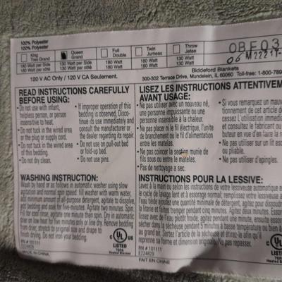 Nice Queen-sized dual control Biddeford electric blanket