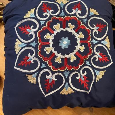 Big Decorative Lot - Brass Hangers, Large Vase, New Throw Pillows + More