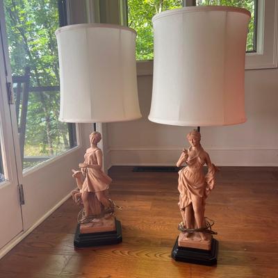Two Terra Cotta Figural Lamps (PB-DZ)