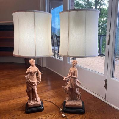 Two Terra Cotta Figural Lamps (PB-DZ)