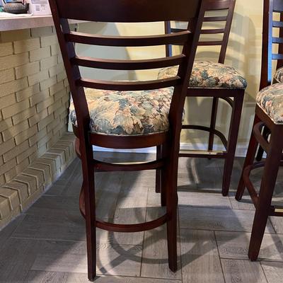 4 Upholstered Tall Bar Stools Chairs