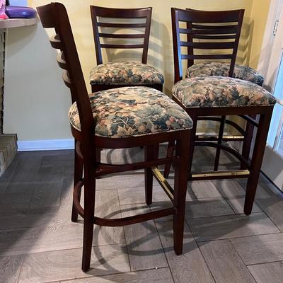 4 Upholstered Tall Bar Stools Chairs