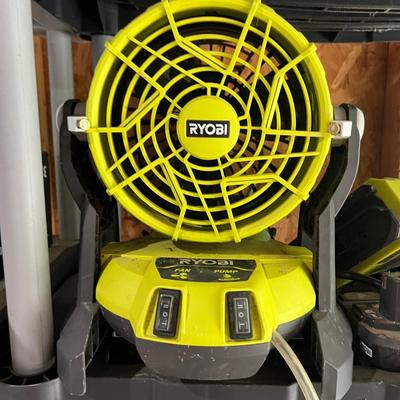 Ryobi 18V One+ Bucket Top Misting Fan w Battery