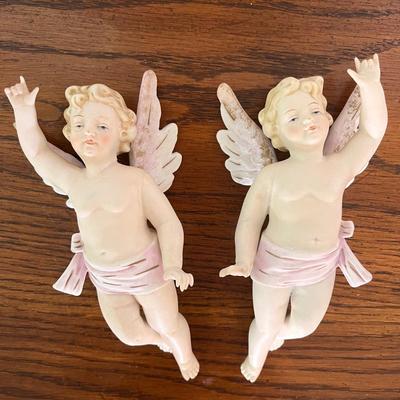 Porcelain Cherubs and Framed Porcelain Cherub Art (PB-DZ)