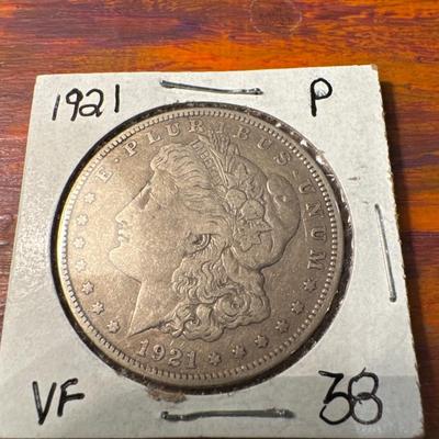 1921 P MORGAN VF US COIN SILVER