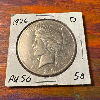 1926 D PEACE DOLLAR AU 50 US COIN