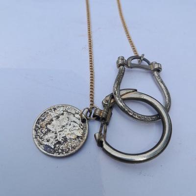 Mercury Dime on gold toned chain