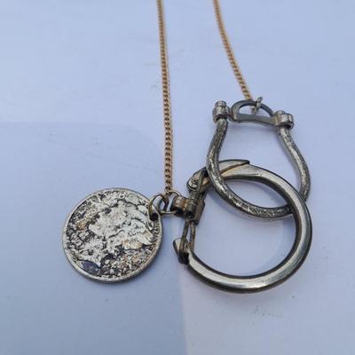 Mercury Dime on gold toned chain