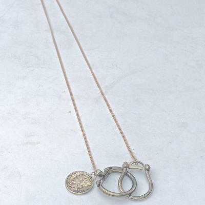 Mercury Dime on gold toned chain