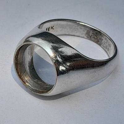 14K white gold band with no stone