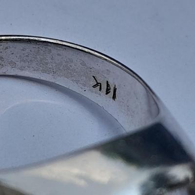 14K white gold band with no stone