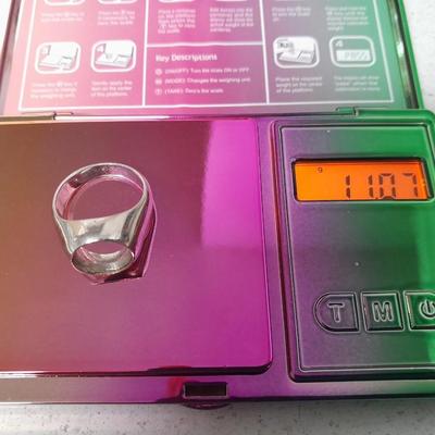 14K white gold band with no stone