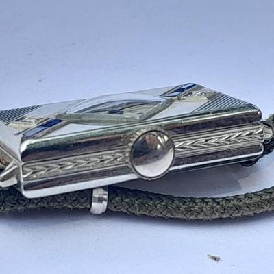 Stunning elegant Antique Ladies Elgin Art Deco Sapphire & Diamond Wrist watch