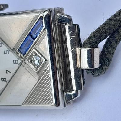 Stunning elegant Antique Ladies Elgin Art Deco Sapphire & Diamond Wrist watch