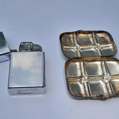 Antique VESTA Case with Zippo lighter