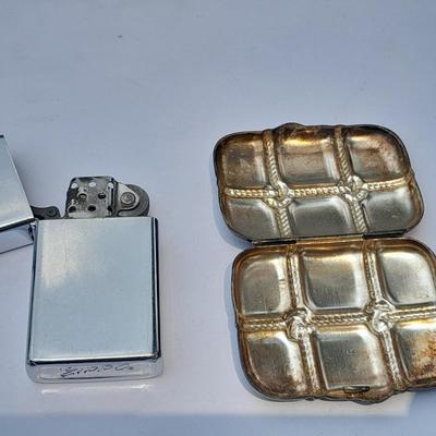 Antique VESTA Case with Zippo lighter