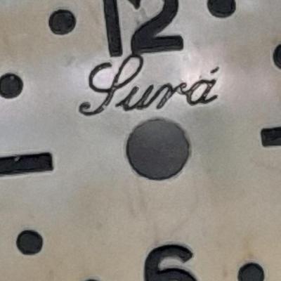 Antique watch faces Lura iridescent pearl like face and Hamilton retro art deco face