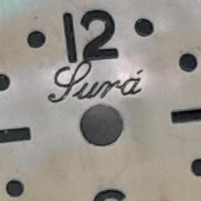 Antique watch faces Lura iridescent pearl like face and Hamilton retro art deco face