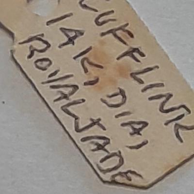 Cuff link 12K DI, Royal Jade with diamond - Art Deco beauty!