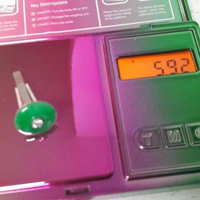 Cuff link 12K DI, Royal Jade with diamond - Art Deco beauty!