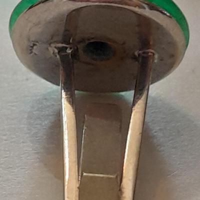 Cuff link 12K DI, Royal Jade with diamond - Art Deco beauty!