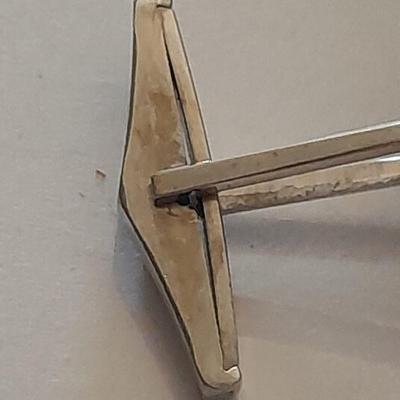 Cuff link 12K DI, Royal Jade with diamond - Art Deco beauty!