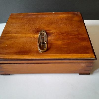 Wood custom made Felt lined divided Jewelry Box