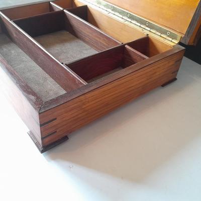 Wood custom made Felt lined divided Jewelry Box