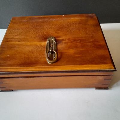 Wood custom made Felt lined divided Jewelry Box