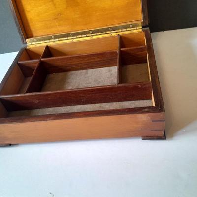 Wood custom made Felt lined divided Jewelry Box
