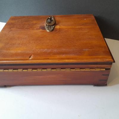 Wood custom made Felt lined divided Jewelry Box