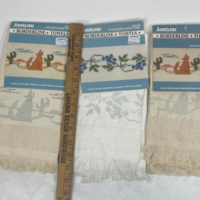 3 Counted Cross Stitch Tea Towels