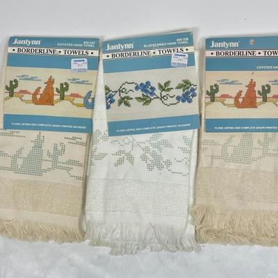 3 Counted Cross Stitch Tea Towels