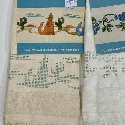 3 Counted Cross Stitch Tea Towels