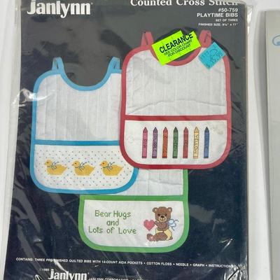 Cross-stitch Project Baby Bids Little Boy framed