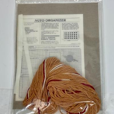 Talon Sit n Stitch “Car Organizer” Plastic Canvas Needlepoint Kit Vintage