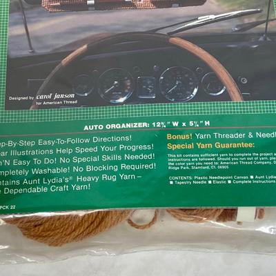 Talon Sit n Stitch “Car Organizer” Plastic Canvas Needlepoint Kit Vintage