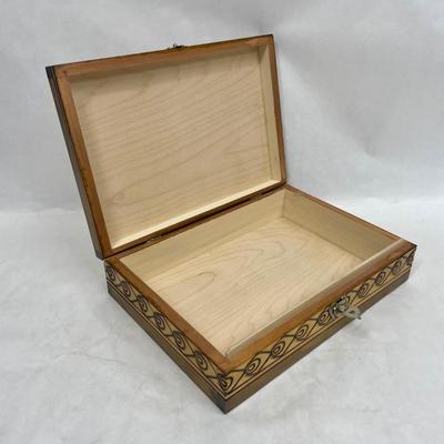 Wood Box with hand carved design on lid