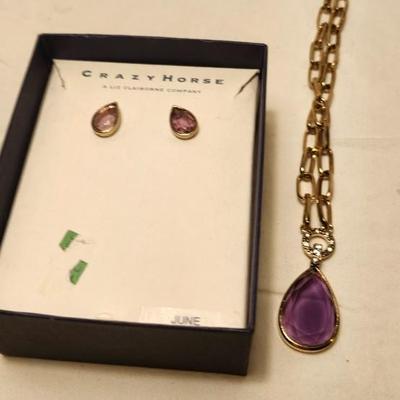 Jewelry lot including Hand painted cat enamel jewel trinket box and vintage & clip earrings