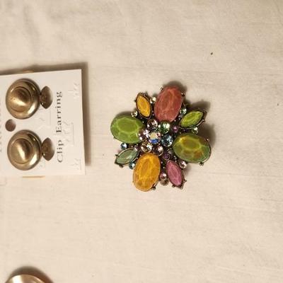 Jewelry lot including Vintage Princeton Watch and vintage & clip earrings