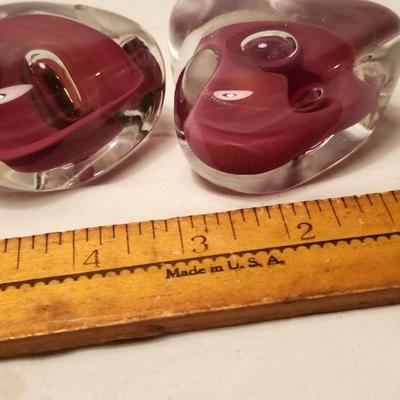 Two Gorgeous Rollin Karg Art Glass, Sculpture/Paperweight